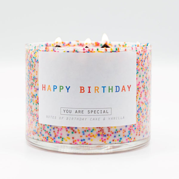 Customizable 3 Wick Happy Birthday