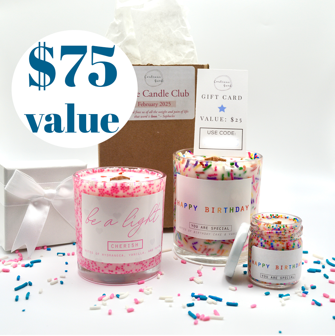 FREE Trial of Candle Club + $25 Gift Card + Birthday Candle + B-Day Sample - Candle of the Month Club Subscription ($75+ Value)