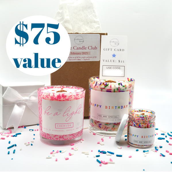 FREE Trial of Candle Club + $25 Gift Card + Birthday Candle + B-Day Sample - Candle of the Month Club Subscription ($75+ Value)