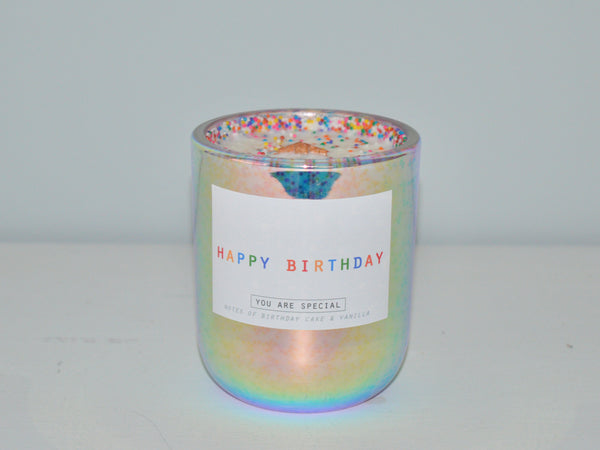 Reflective Happy Birthday Candle