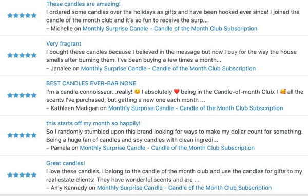 FREE Trial of Candle Club + $25 Gift Card + Birthday Candle + B-Day Sample - Candle of the Month Club Subscription ($75+ Value)