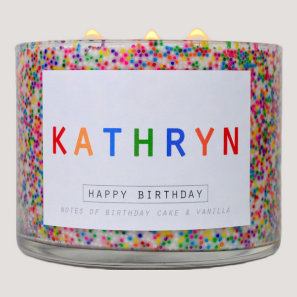 Customizable 3 Wick Happy Birthday