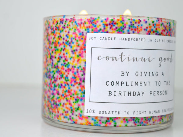 Customizable 3 Wick Happy Birthday