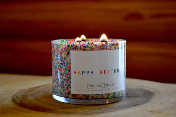 Customizable 3 Wick Happy Birthday