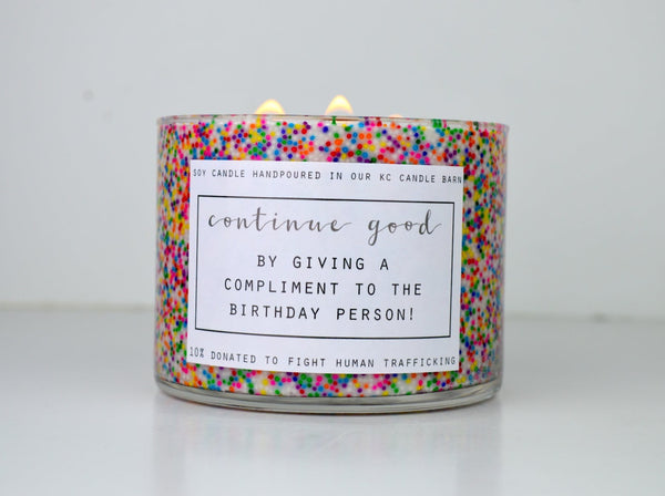 Customizable 3 Wick Happy Birthday