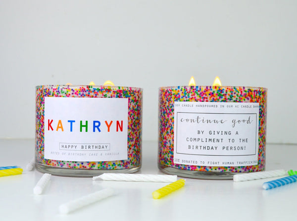 Customizable 3 Wick Happy Birthday