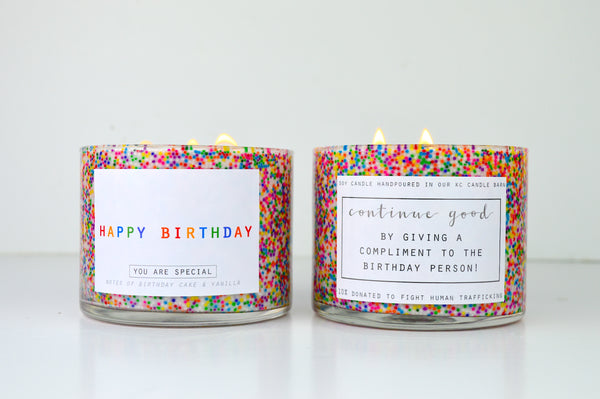 Customizable 3 Wick Happy Birthday